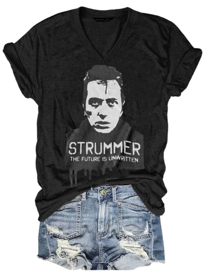 Punk print casual T-shirt