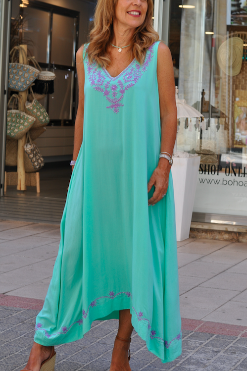 Cozumel Aqua Midi dresses