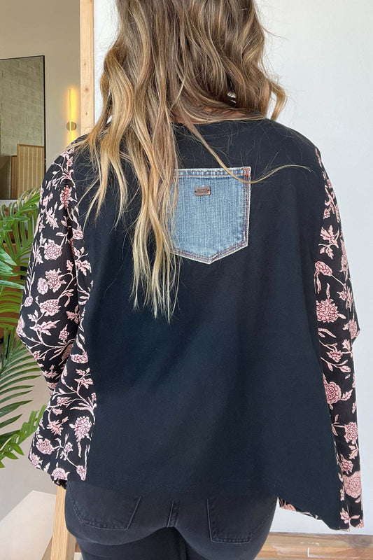 AC/DC Mix & Match Tee Black Floral