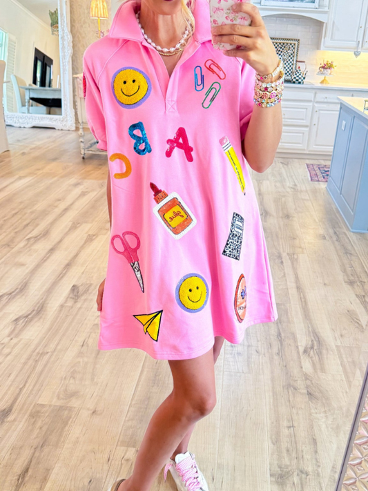 Pink School Days Sticker Dress