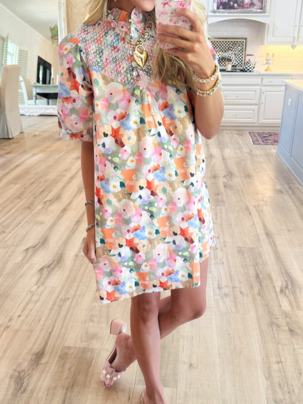 Pink Multi Floral Mini Dress