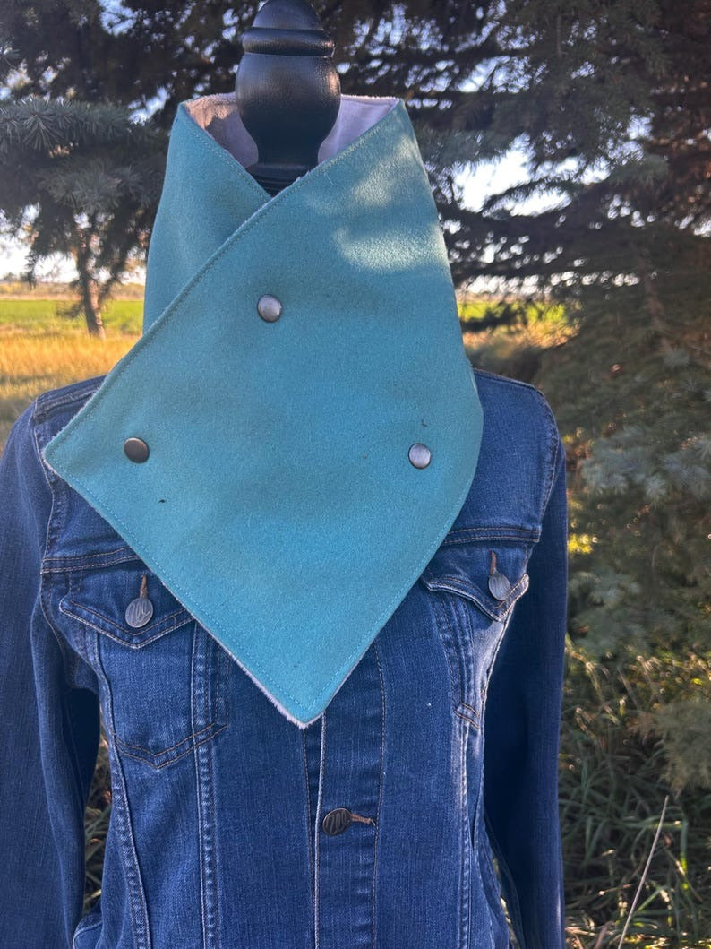 Western Cowboy Pure Blue Warm Neck Hood