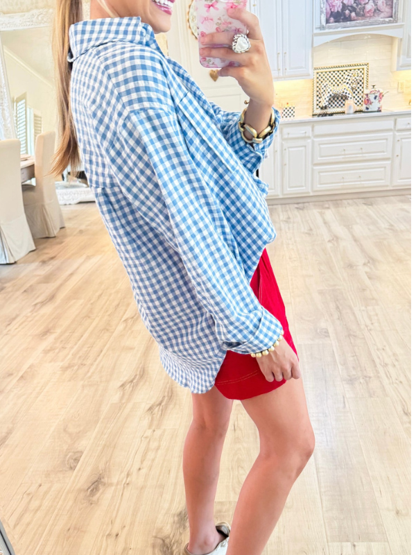 Gingham Long Sleeve Button Down
