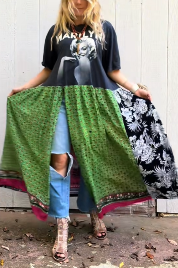 Marilyn Monroe Band Double Split Maxi Tee