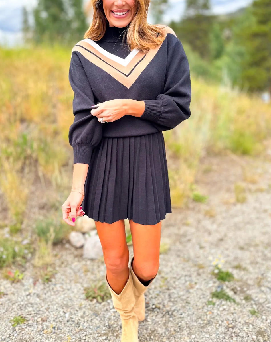 Black turtleneck sweater