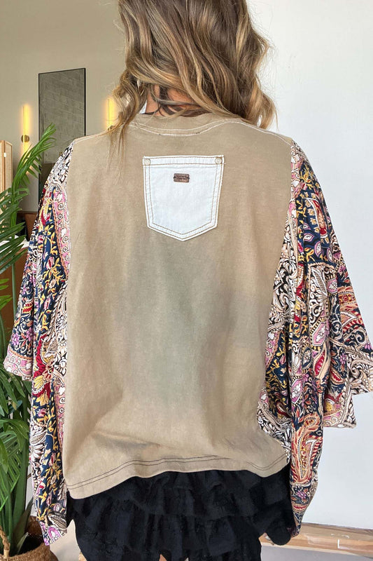 Jimi Hendrix Mix & Match Tee Tan Floral