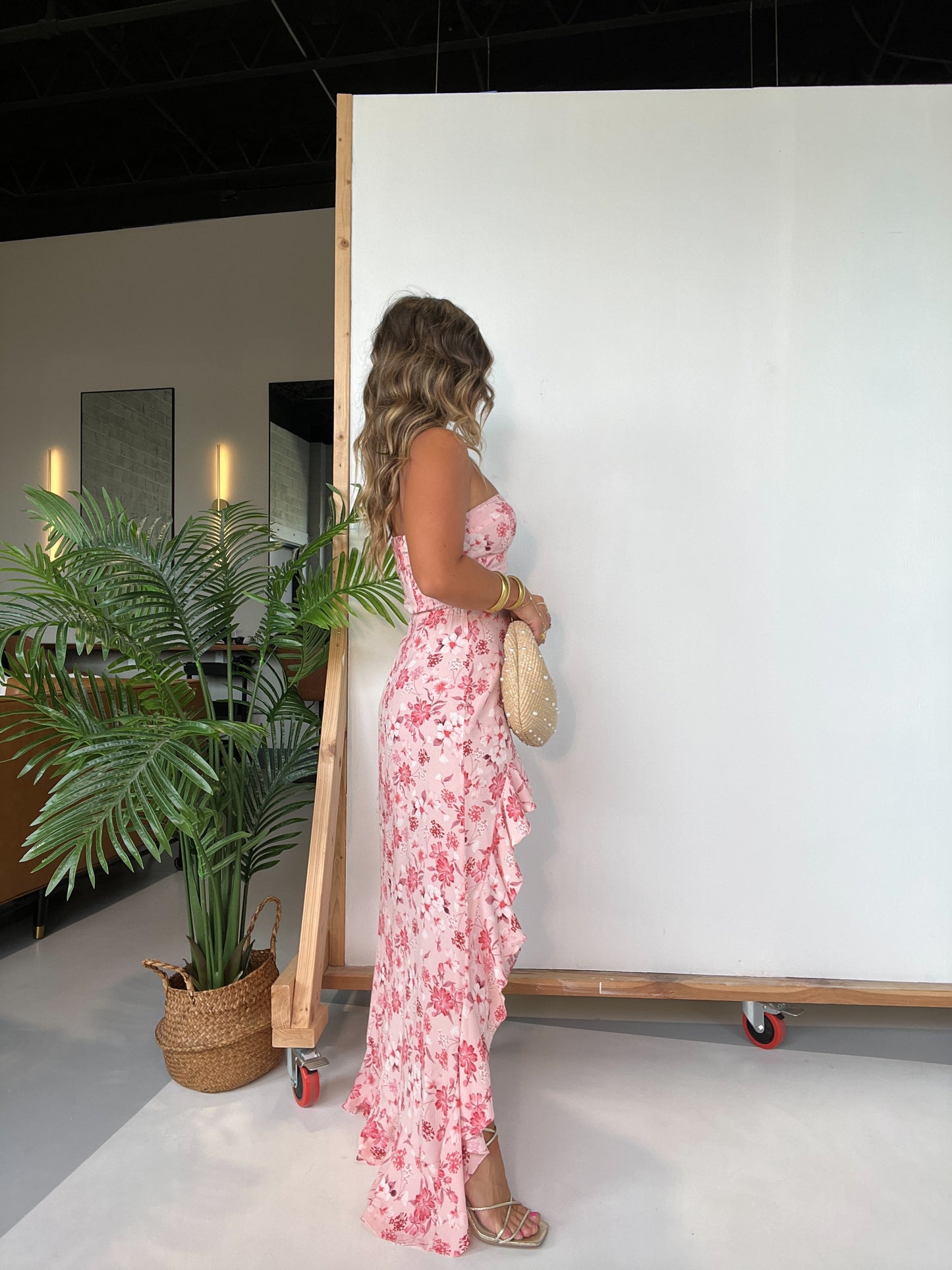 Delicate Timing Floral Maxi Dress Blush