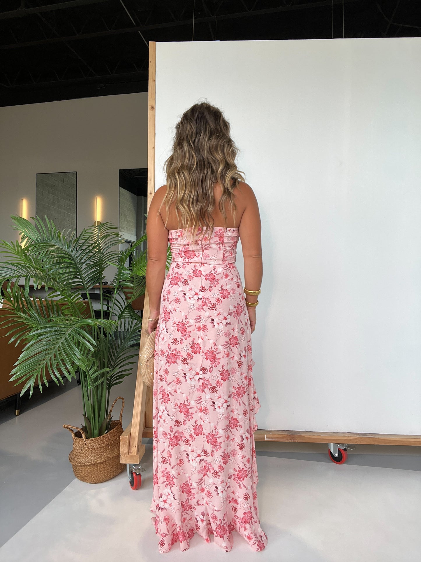 Delicate Timing Floral Maxi Dress Blush