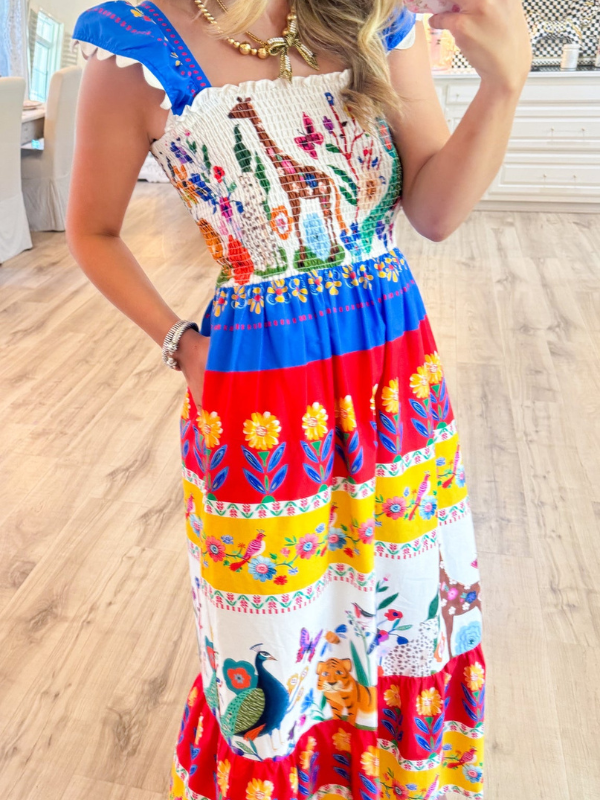 THML Multi Color Floral Maxi Dress