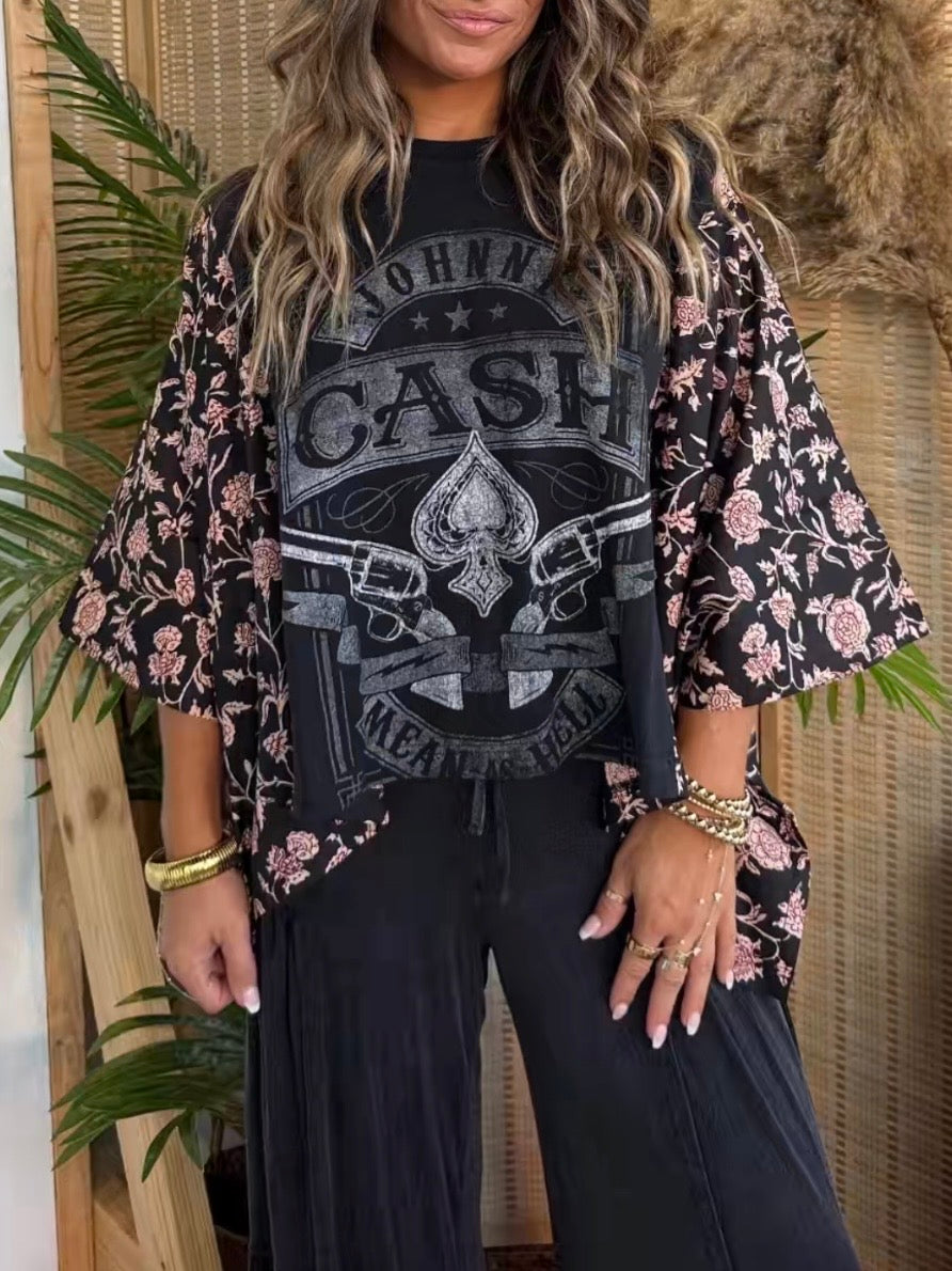 Johnny Cash Mixed T-shirt