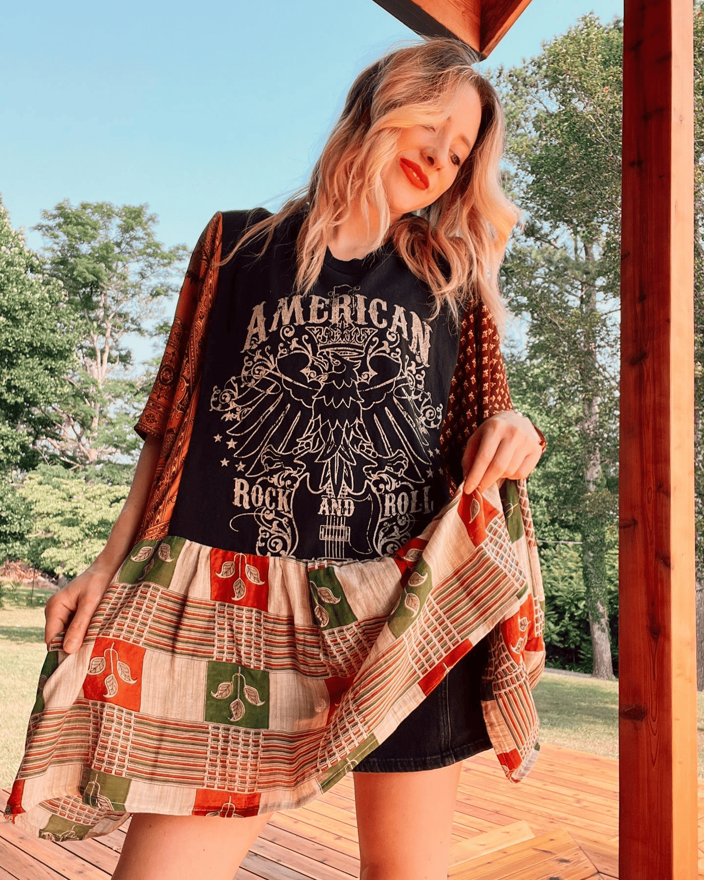 American Rock & Roll Poncho Top