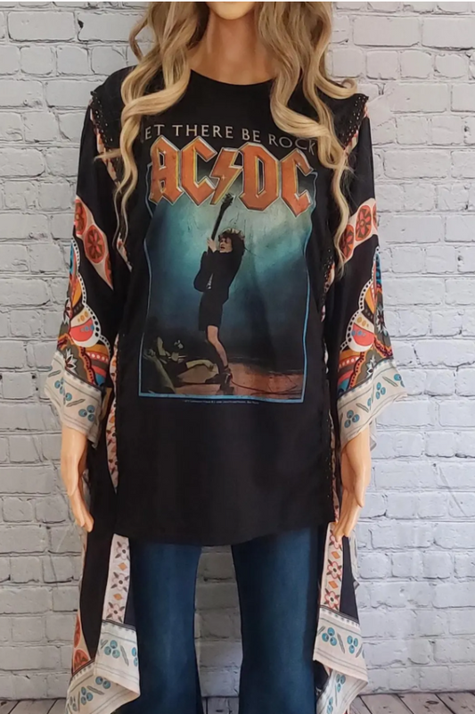 Black AC/DC rock Mix & Match Tee (No Patch)