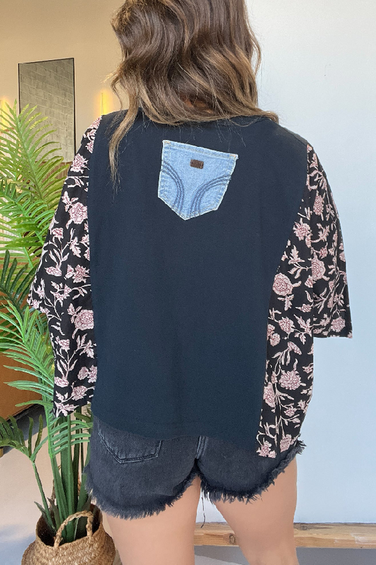 Mix & Match Tee Black Floral