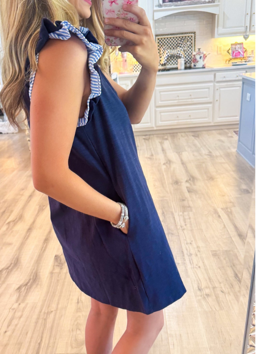 Navy Solid Close-Up Dress