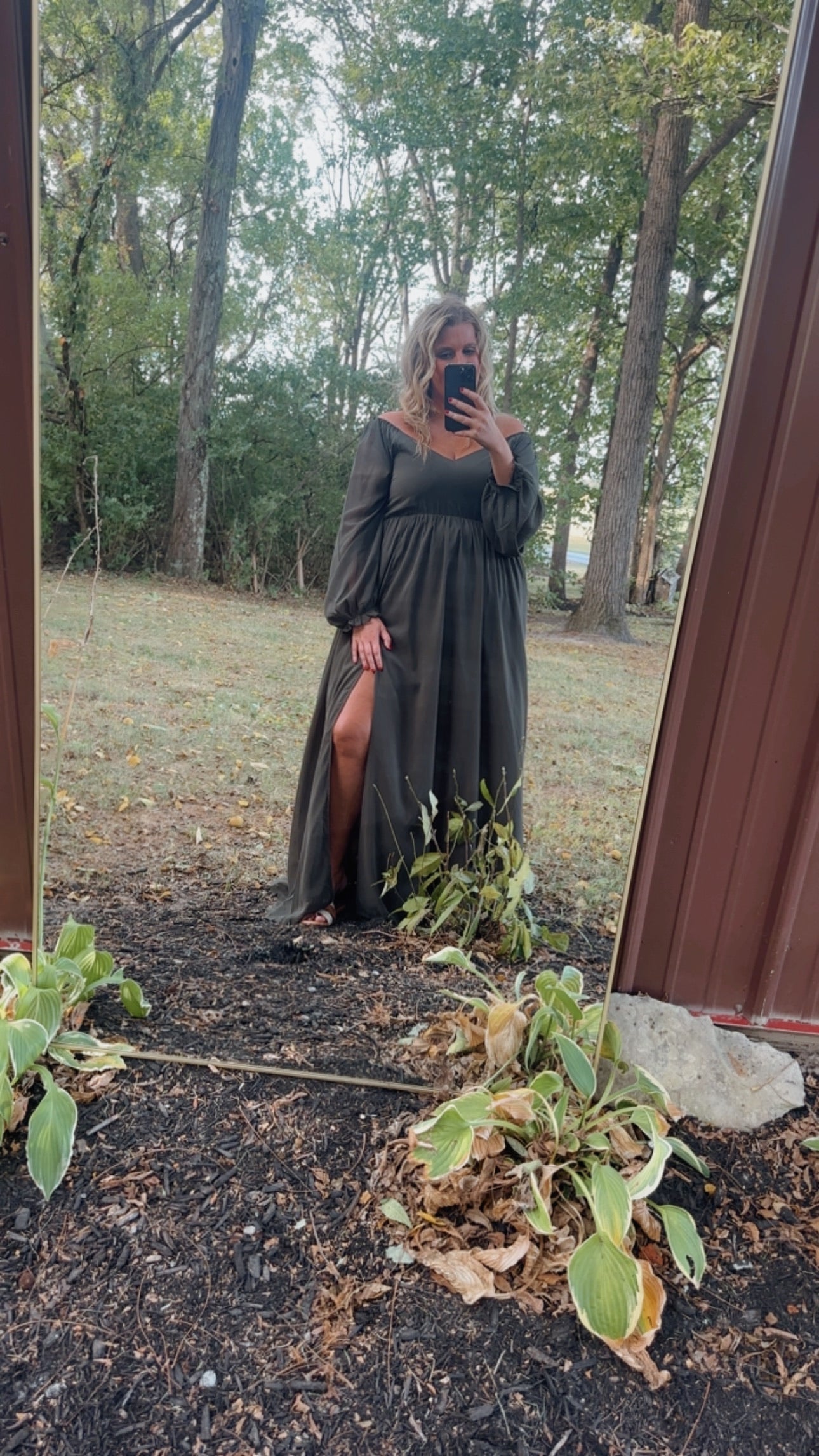 Timeless Romantic Chiffon Maxi Dress, Olive