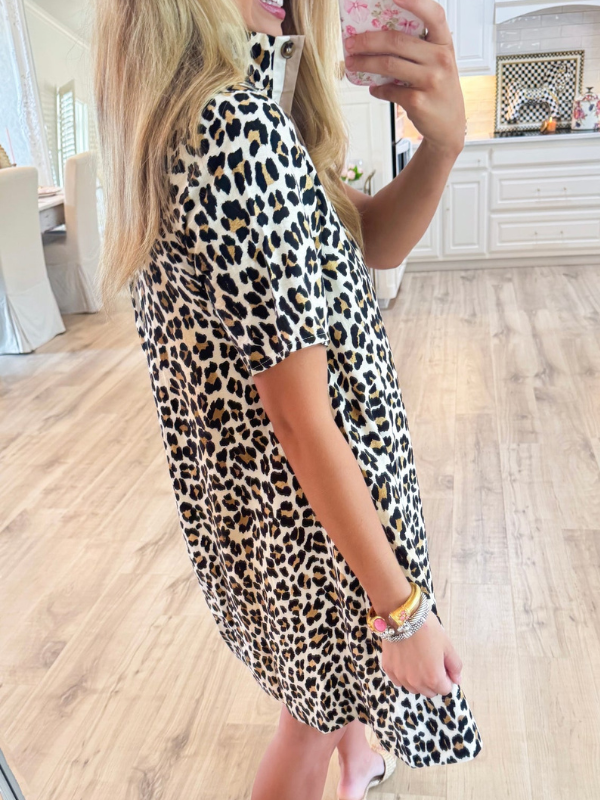 Leopard Print Pullover Dress