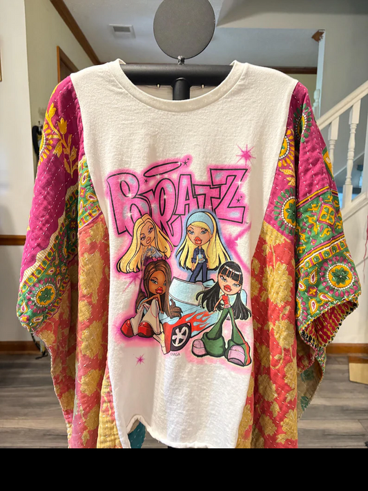 Printed Batwing Sleeve Top