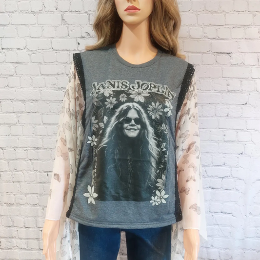 Kantha Rock T-Shirt Cape Top