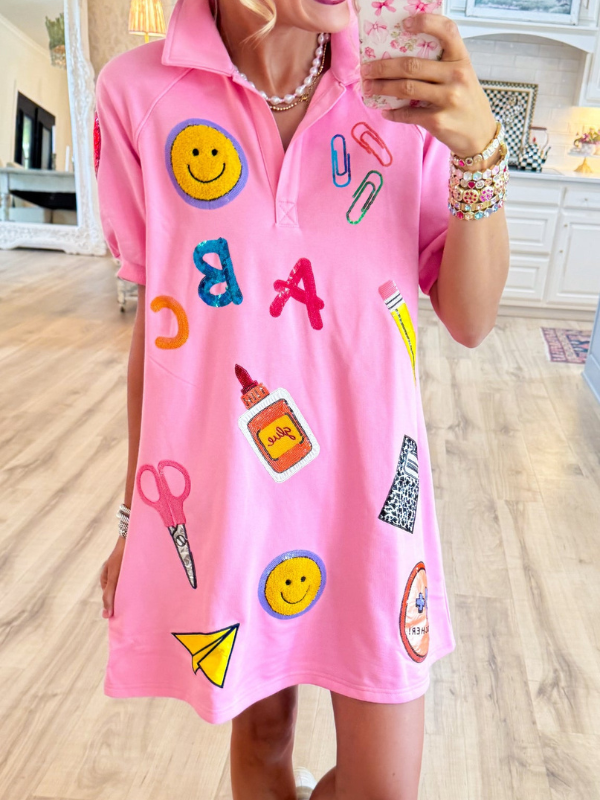 Pink School Days Sticker Dress