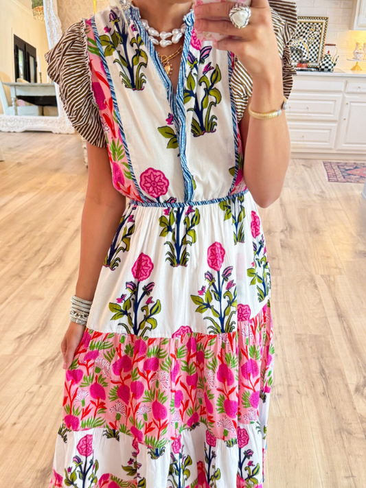 THML Pink Multi Floral Maxi Dress