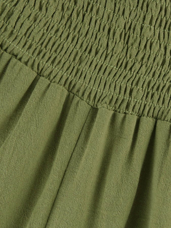 Women's High-Waist Pleated Irregular Hem Cotton And Linen Loose Casual Pants