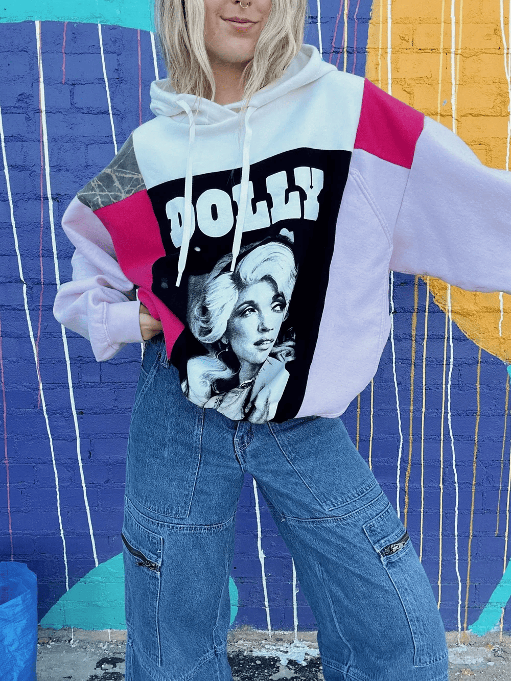 DOLLY hooded mixed top