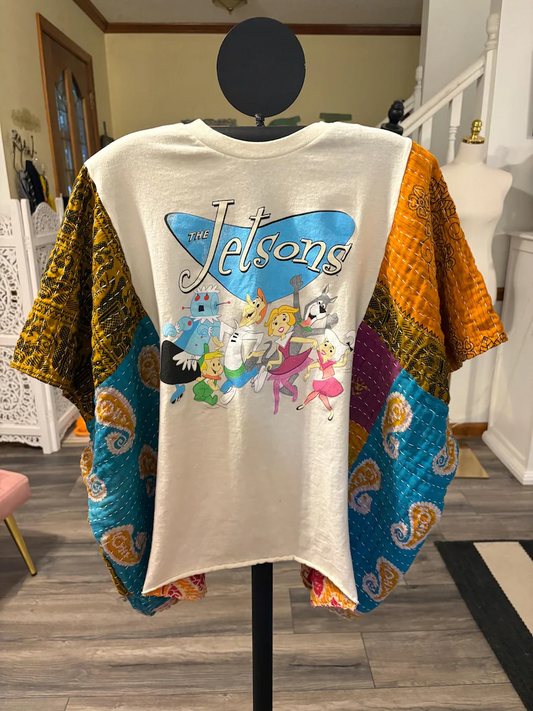 Printed Batwing Sleeve Top