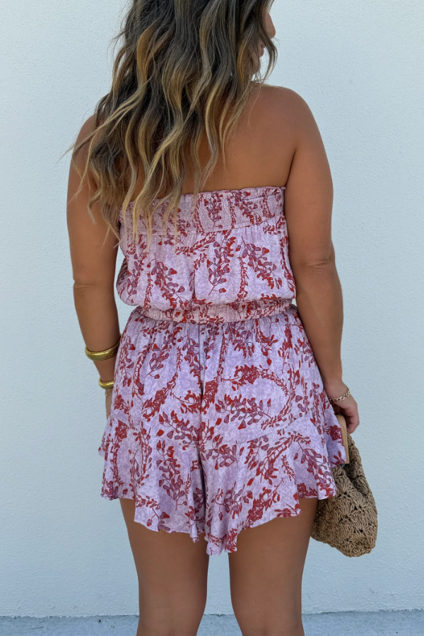 Soul Ties Tube Top Romper Pink Multi