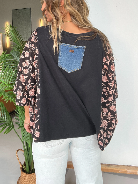 Mix & Match Tee Black Floral