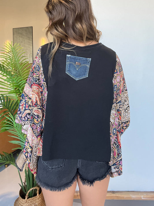 Queen Mix & Match Tee Black Floral