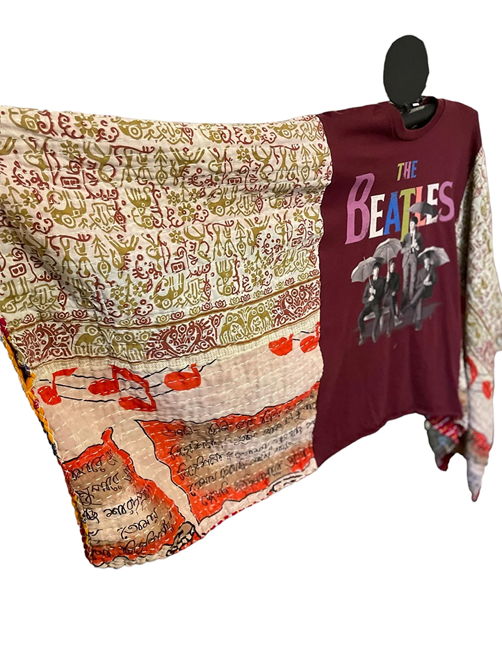 Printed Batwing Sleeve Top