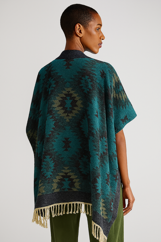 Aztec Fringed Ruana