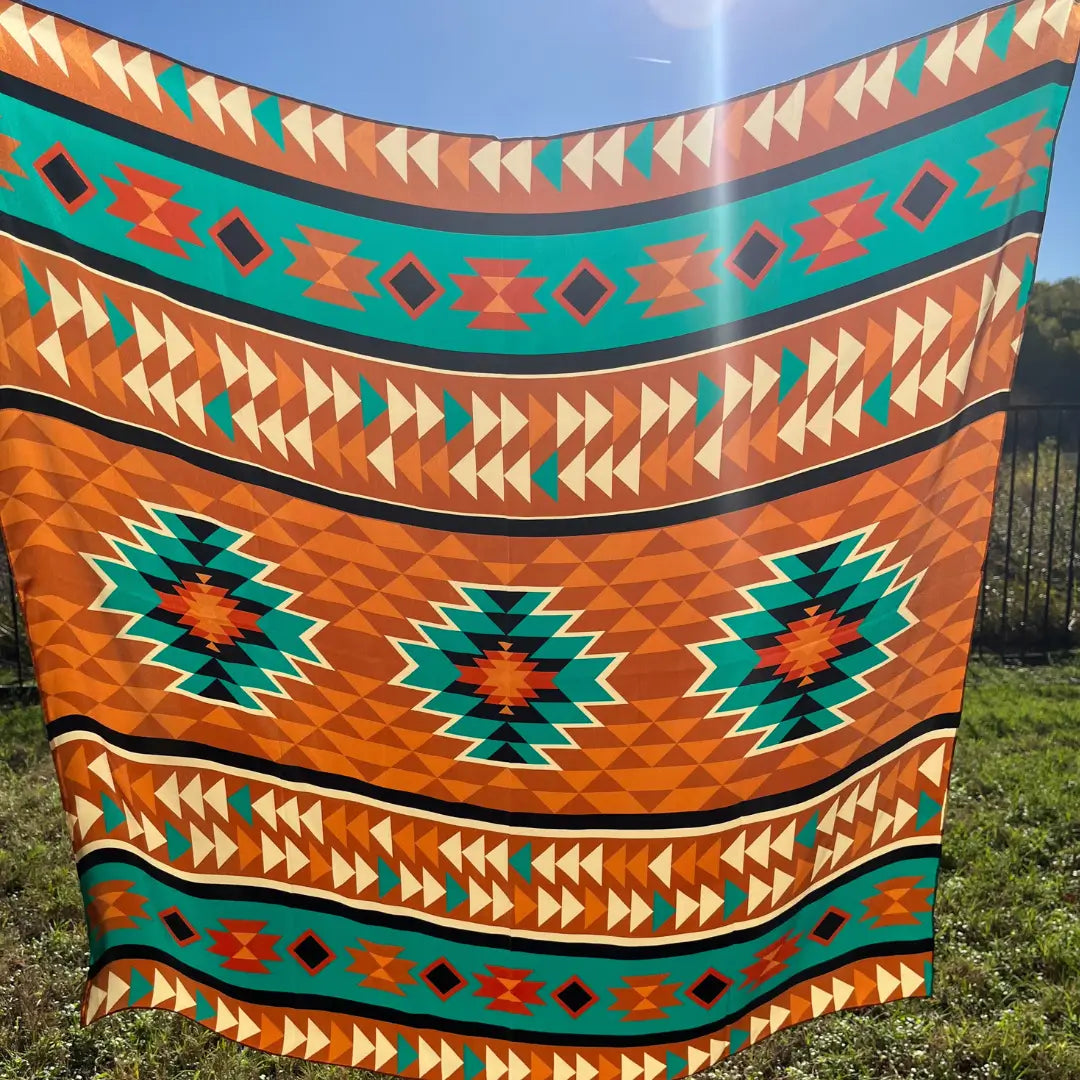 Aztec Wild Rags (Cimarron Turquoise) Silk Scarf