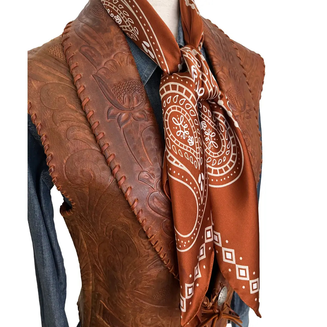 Paisley Wild Rags (Cookie) Sienna Brown Silk Scarf