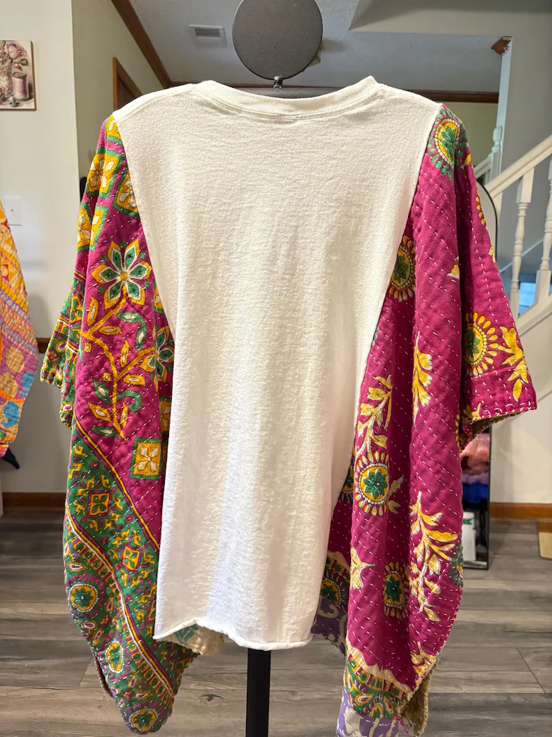Printed Batwing Sleeve Top