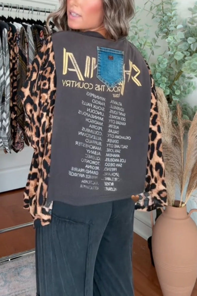 Shania Mix & Match Tee Grey Cheetah