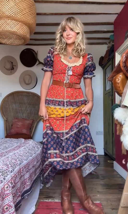 Tiered and True Floral Bohemian Maxi Dress