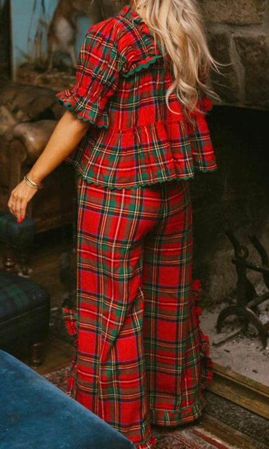 Christmas plaid pajama set