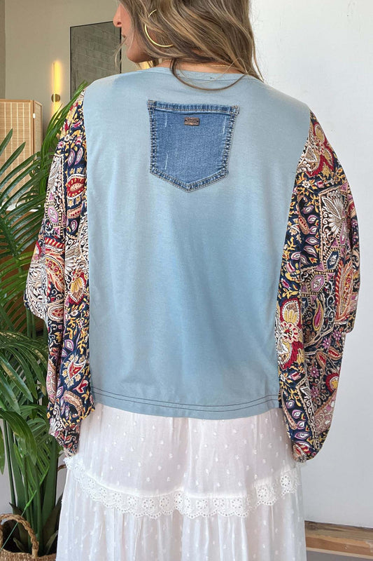 The Beatles Mix & Match Tee Blue Floral