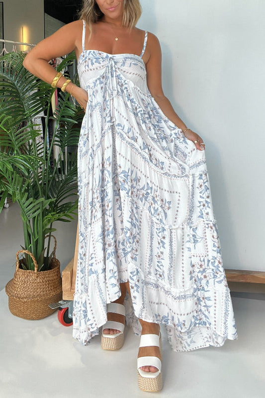 Europe Shores Hi-Lo Maxi Dress Cream
