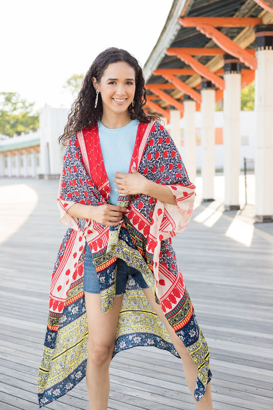 Tropical Block Kimono