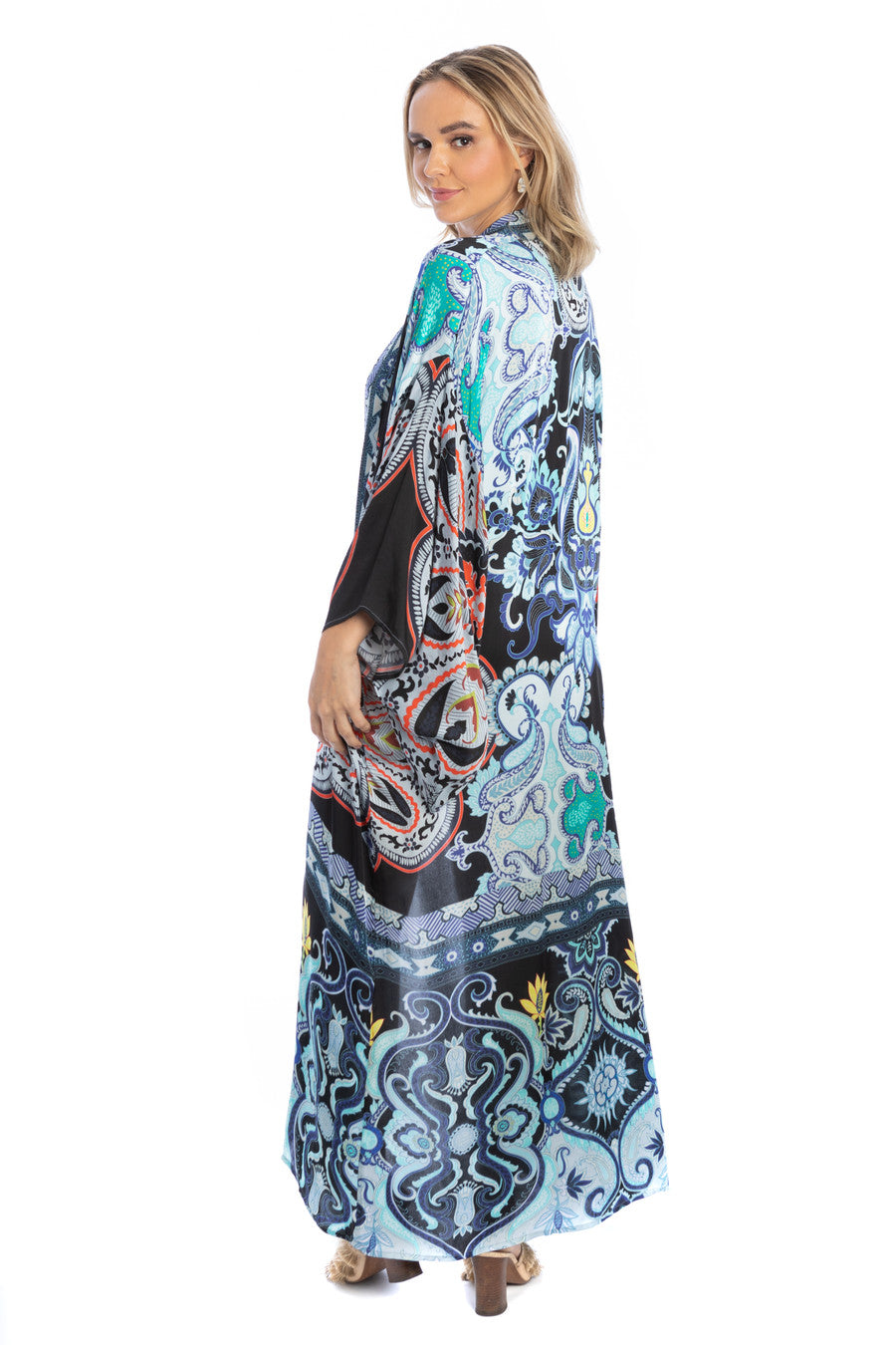 Paisley Mixed Print Kimono Long