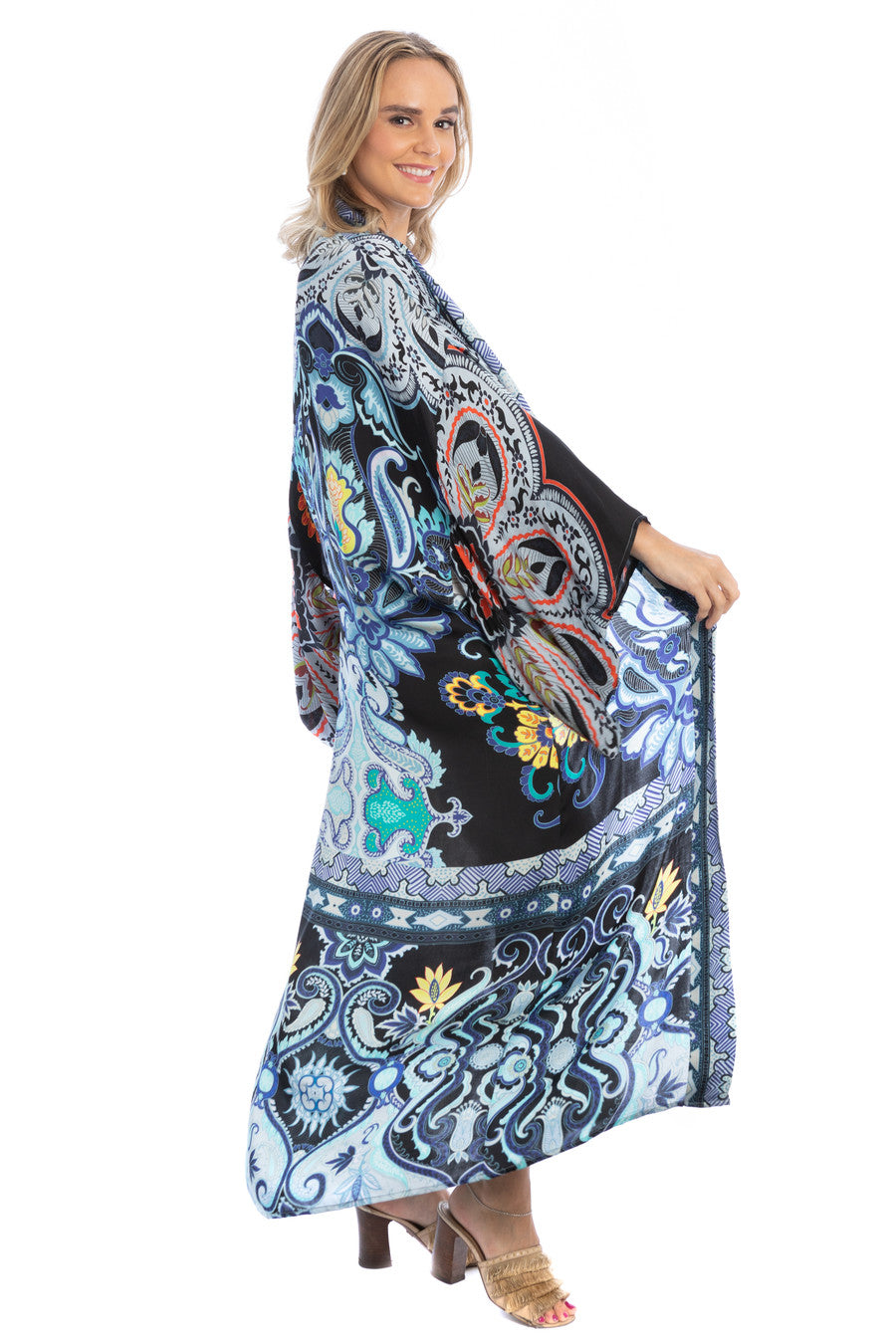 Paisley Mixed Print Kimono Long