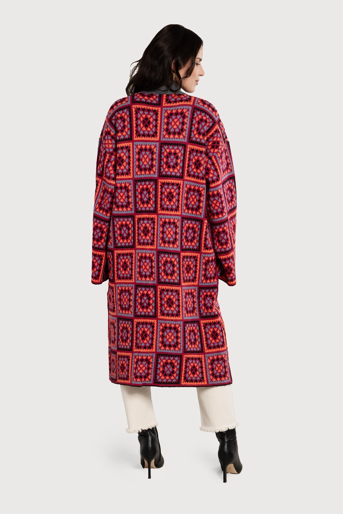 Knitted Kimono Long Square Patch