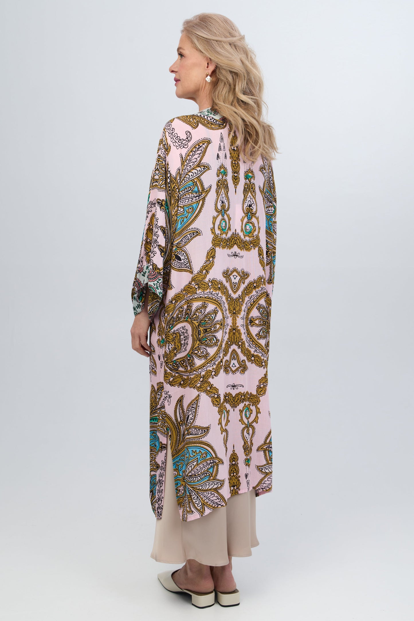 Multicolored Paisley Kimono Duster Long