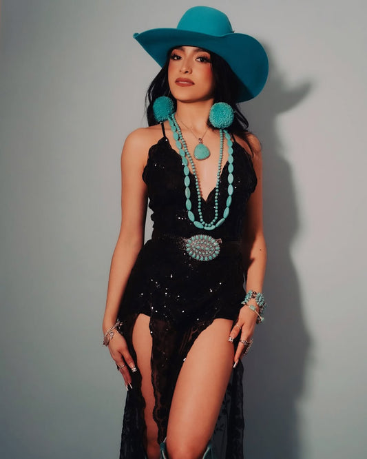 Western Slit Sequin Dress