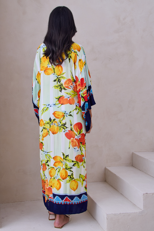 Citrus Print Kimono Long