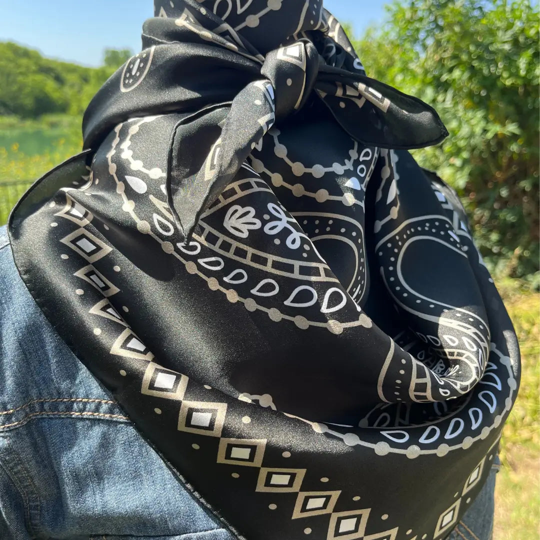 Paisley Wild Rags (Flint) | Black Silk Scarf