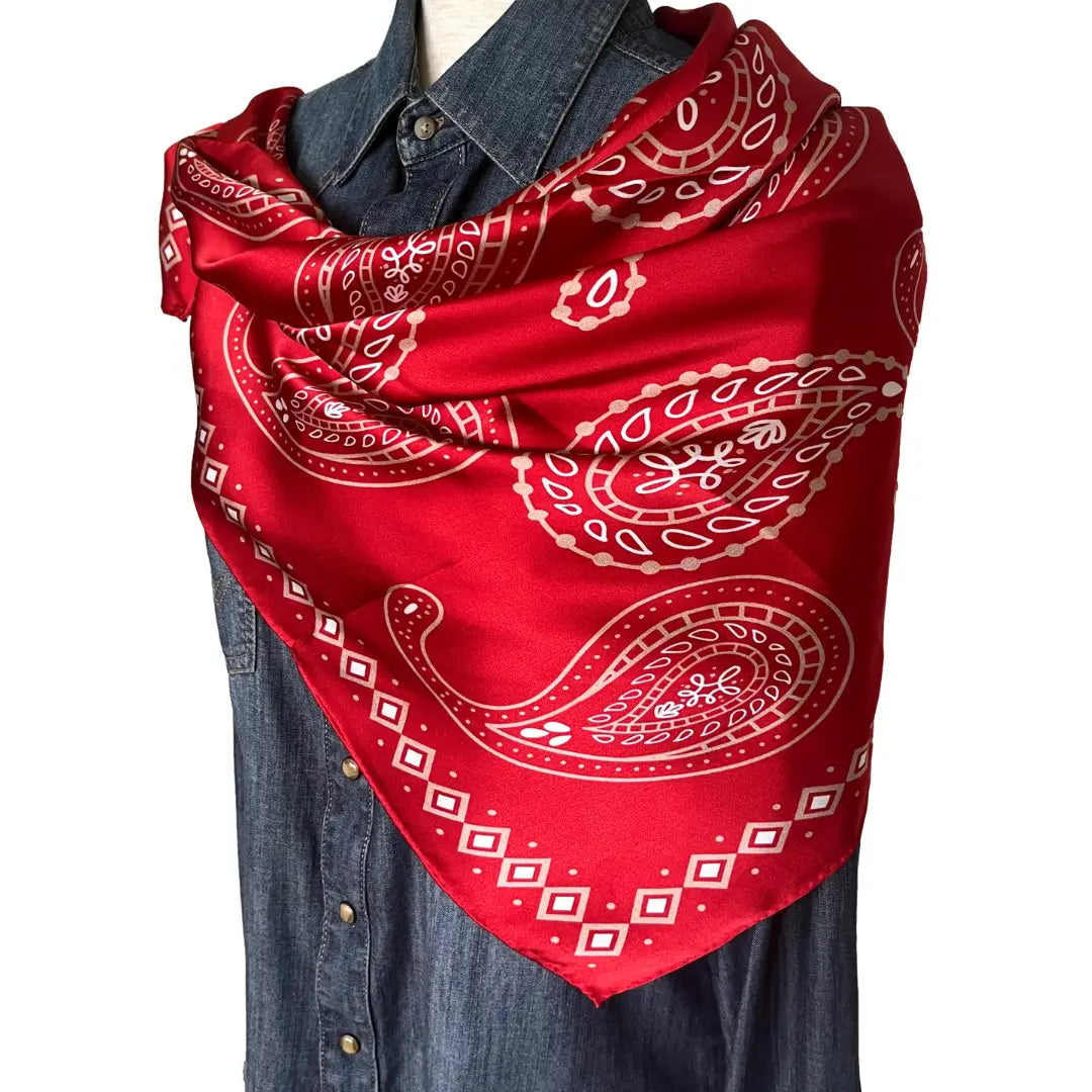 Paisley Wild Rags (Blaze) | Red Silk Scarf