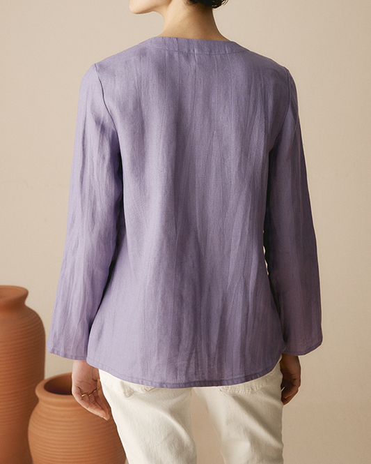 Linen Lace-Up Cardigan Top